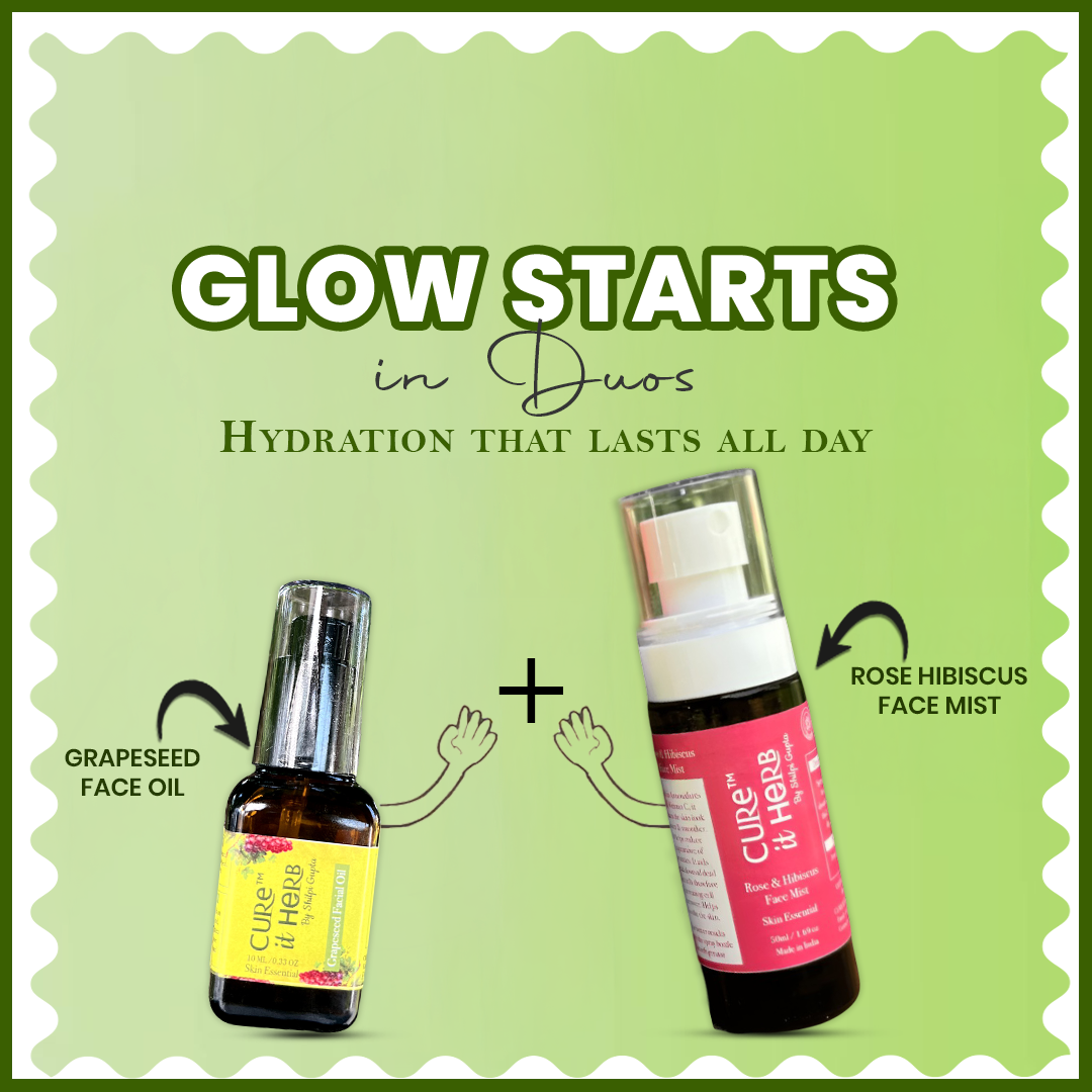 Glow Duo - Grapeseed Oil + Rose Hibiscus Mist