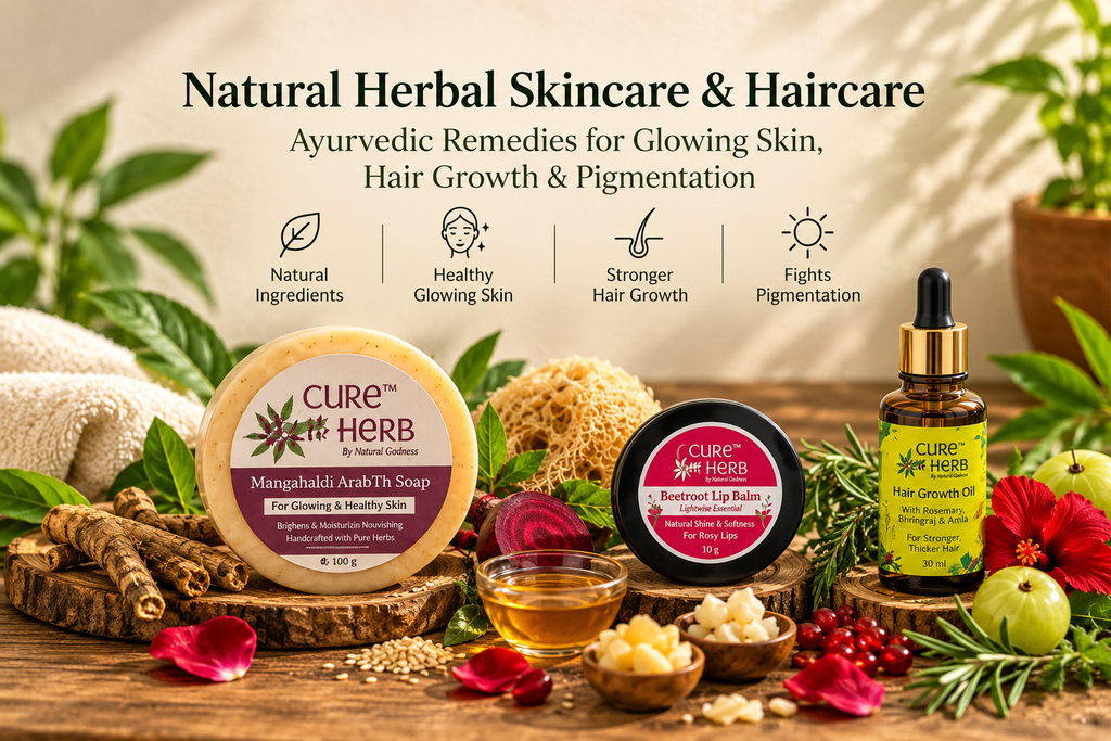 Natural Herbal Skincare & Haircare: Ayurvedic Remedies for Glowing Skin, Hair Growth & Pigmentation