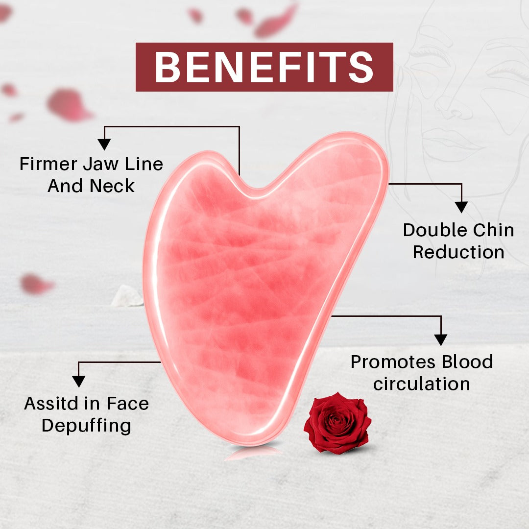 Rose Quartz Gua Sha Tool for Facial Massage
