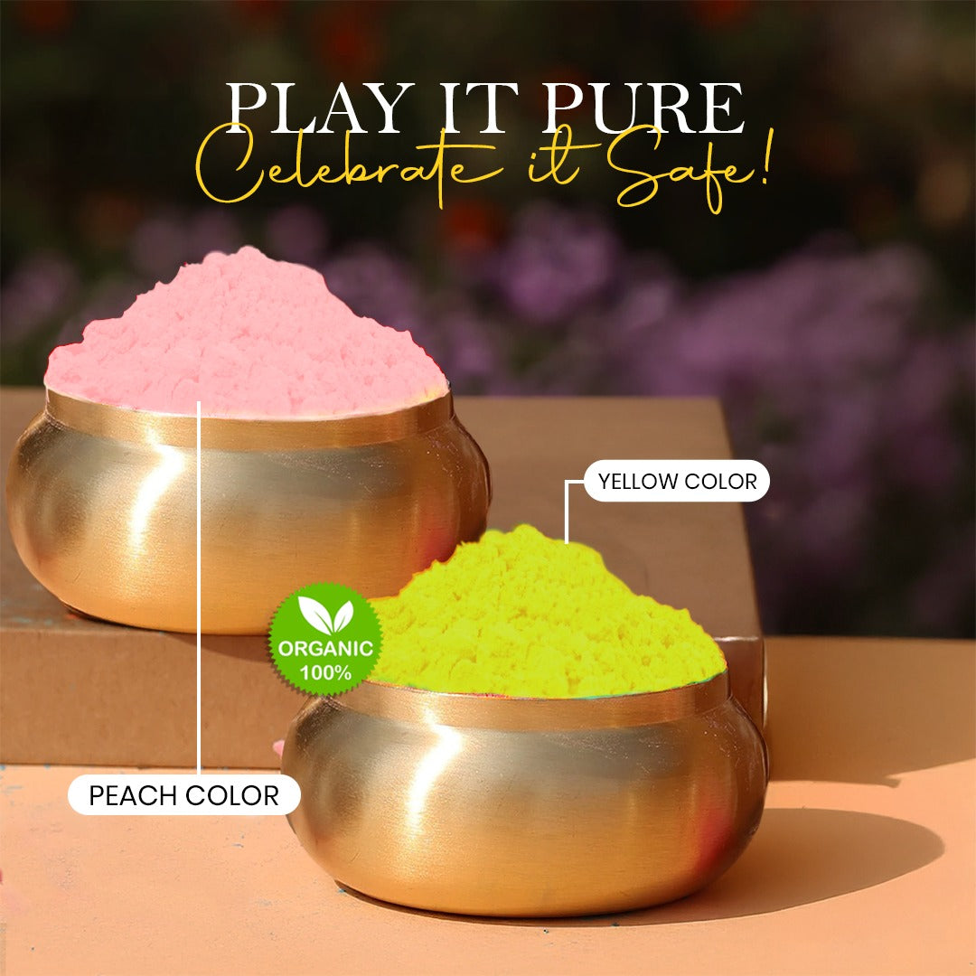 100% Organic Herbal Holi Colors (Gulaal) | Skin-friendly | + FREE Chandan - Cure It Herb